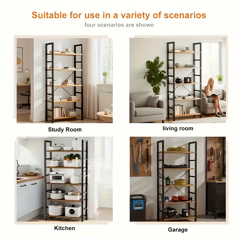 Metal Storage Rack, 5-layer Heavy-duty Garage Rack, Home Office Bookshelf, Bedroom Kitchen Living Room Freestanding Industrial Style Storage Rack