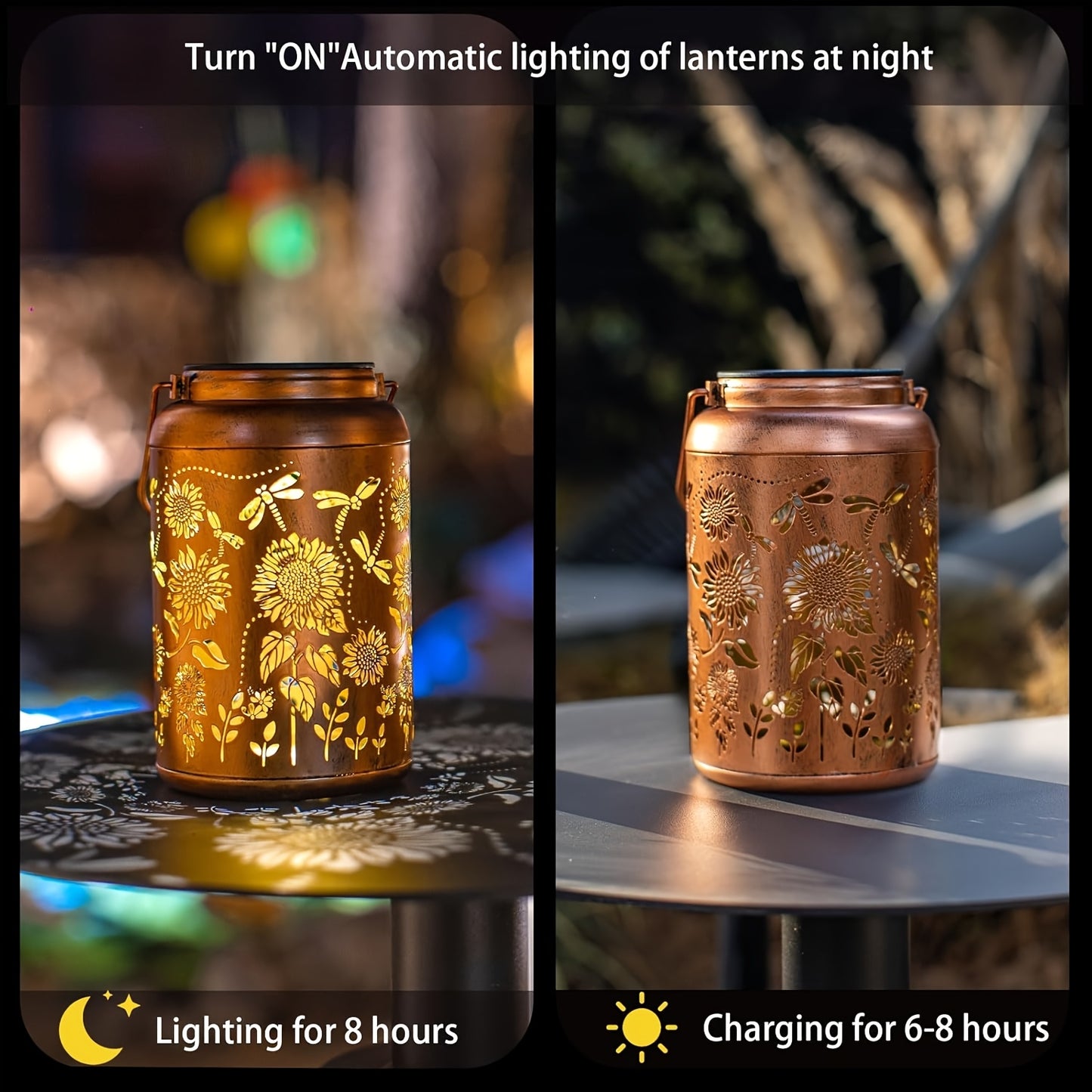 [Solar Dragonfly Lantern] 1/2pcs Solar Lantern Outdoor Hanging LED Dragonfly Decoration | Metal Garden, Yard, Patio, Lawn, Path, Landscape Lights - Gift for Women, Mom, Grandma, Autumn & Christmas Decorations