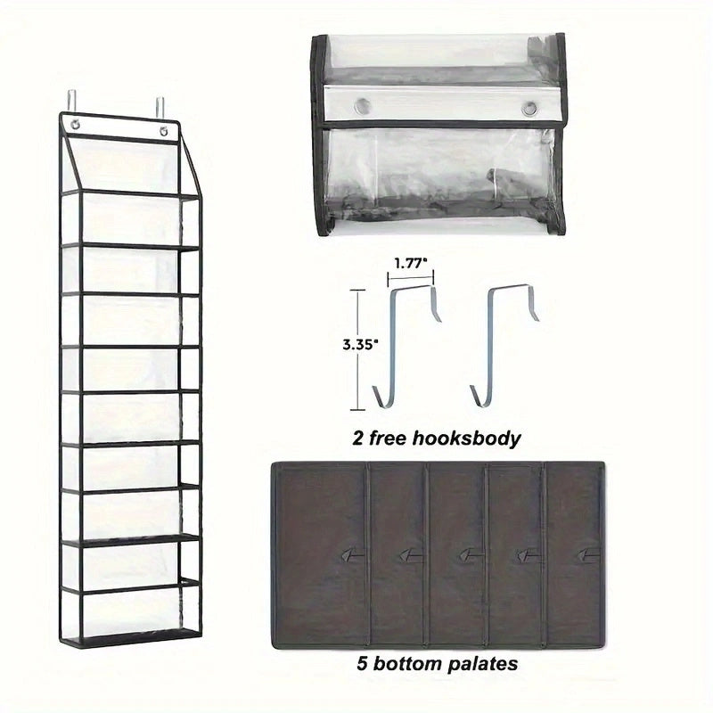 RIKOOI 1pc Multi-Functional Over Door Hanging Organizer for Caps, Shoes & Clothes – Perfect Home Storage Solution with Toy and Snack Pockets. Idea Gift Choice for Halloween or Christmas