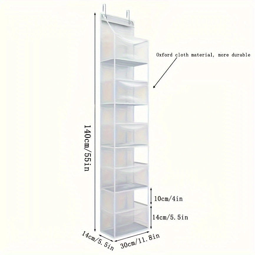 RIKOOI 1pc Multi-Functional Over Door Hanging Organizer for Caps, Shoes & Clothes – Perfect Home Storage Solution with Toy and Snack Pockets. Idea Gift Choice for Halloween or Christmas