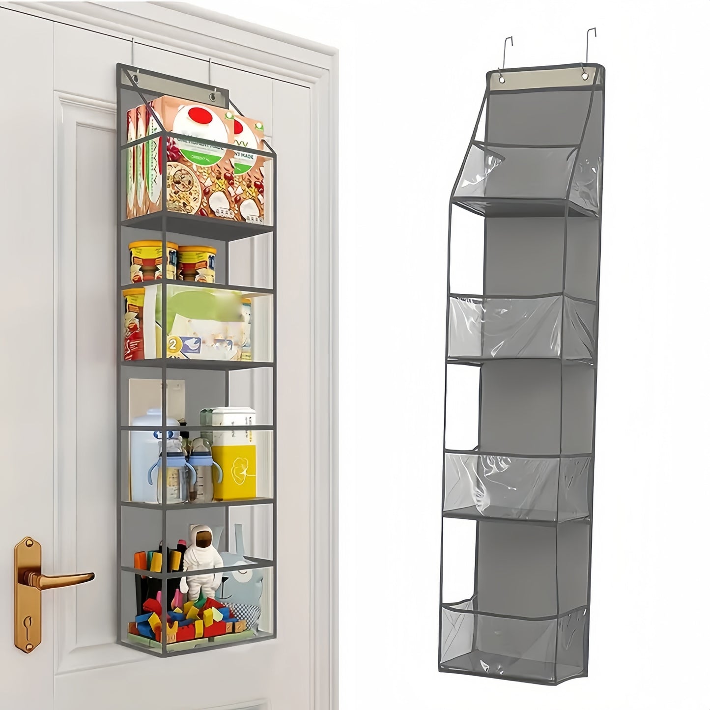 RIKOOI 1pc Multi-Functional Over Door Hanging Organizer for Caps, Shoes & Clothes – Perfect Home Storage Solution with Toy and Snack Pockets. Idea Gift Choice for Halloween or Christmas