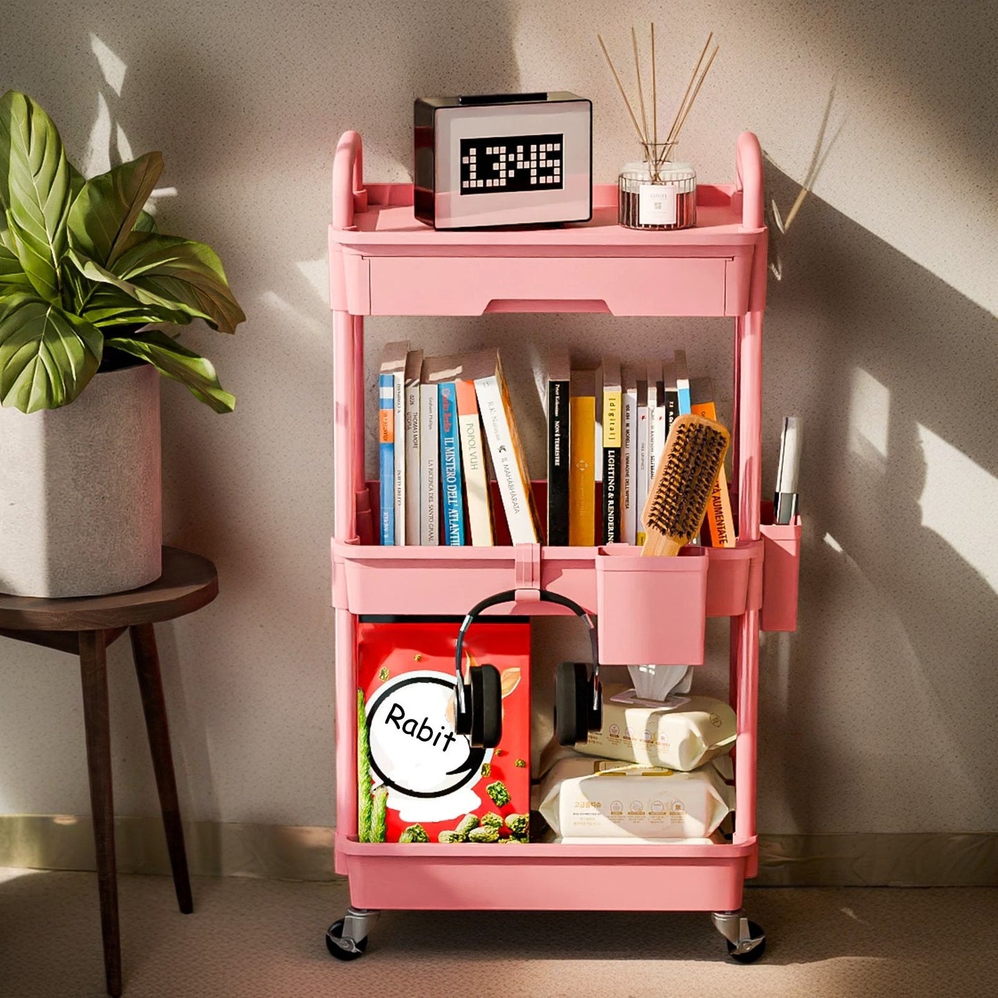 Practical Tool Rolling Cart with Drawers, Mobile Utility Cart with Lockable Casters, Storage Rack Organizing Cart, Easy to Assemble, Suitable for Homes, Bathrooms, Kitchens, Offices, Workshops, And Courtyards. Box, Cabinet, R