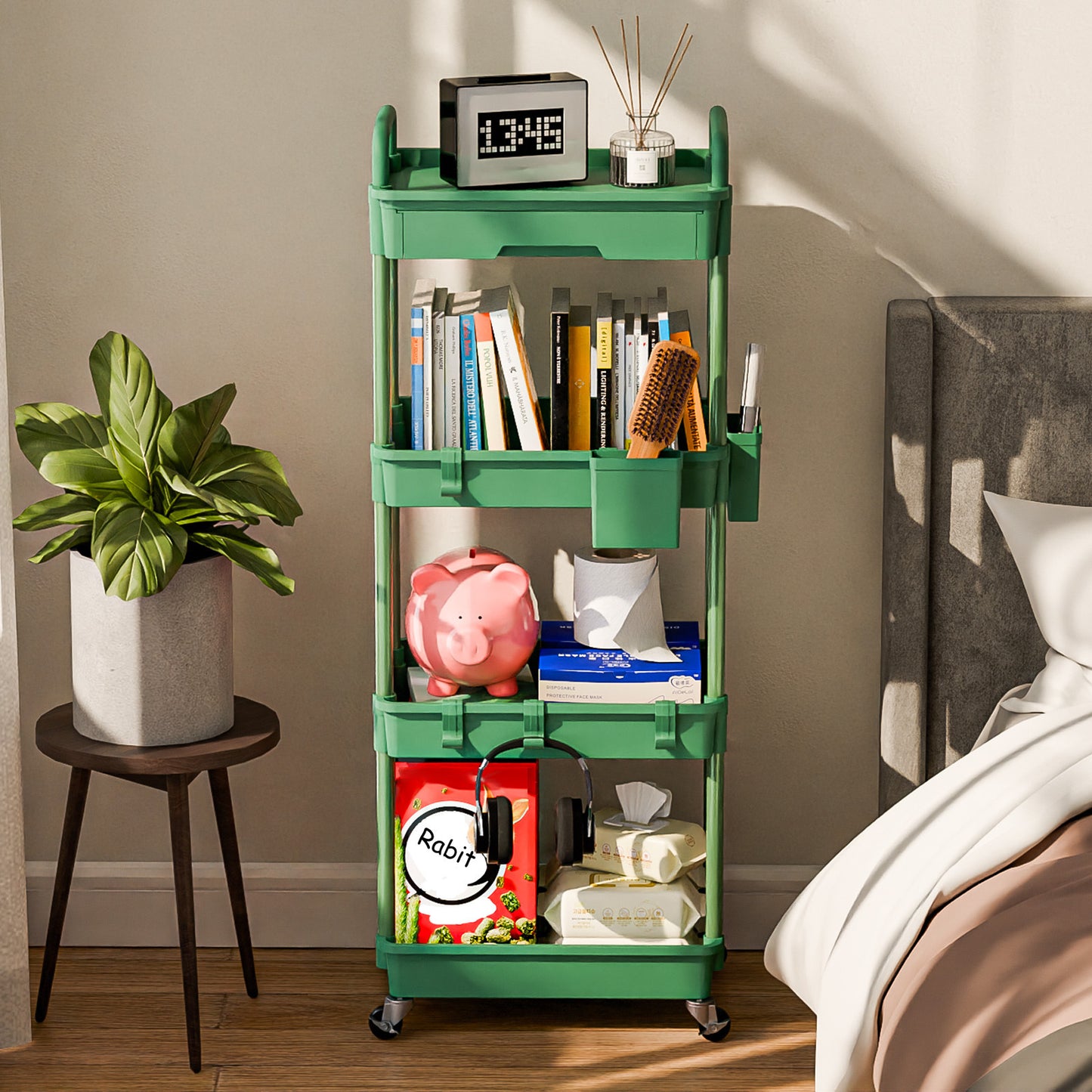 Practical Tool Rolling Cart with Drawers, Mobile Utility Cart with Lockable Casters, Storage Rack Organizing Cart, Easy to Assemble, Suitable for Homes, Bathrooms, Kitchens, Offices, Workshops, And Courtyards. Box, Cabinet, R
