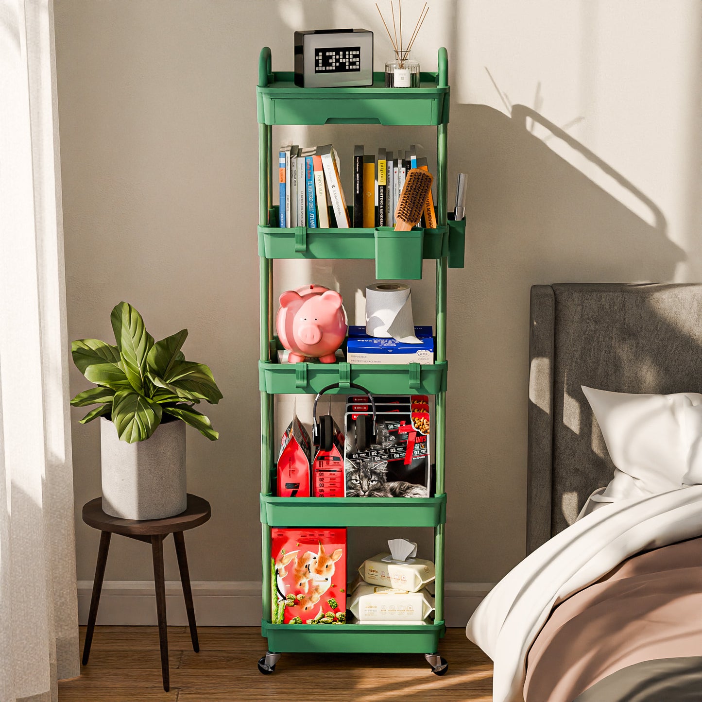 Practical Tool Rolling Cart with Drawers, Mobile Utility Cart with Lockable Casters, Storage Rack Organizing Cart, Easy to Assemble, Suitable for Homes, Bathrooms, Kitchens, Offices, Workshops, And Courtyards. Box, Cabinet, R