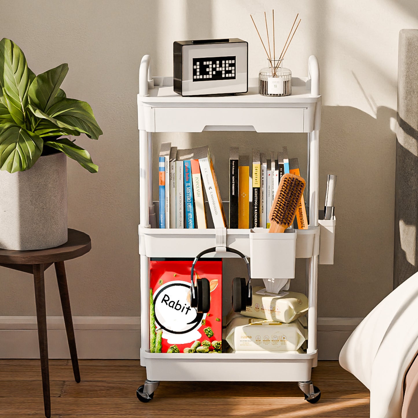 Practical Tool Rolling Cart with Drawers, Mobile Utility Cart with Lockable Casters, Storage Rack Organizing Cart, Easy to Assemble, Suitable for Homes, Bathrooms, Kitchens, Offices, Workshops, And Courtyards. Box, Cabinet, R
