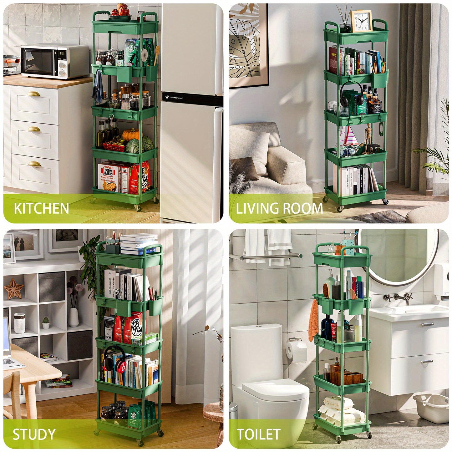 Practical Tool Rolling Cart with Drawers, Mobile Utility Cart with Lockable Casters, Storage Rack Organizing Cart, Easy to Assemble, Suitable for Homes, Bathrooms, Kitchens, Offices, Workshops, And Courtyards. Box, Cabinet, R