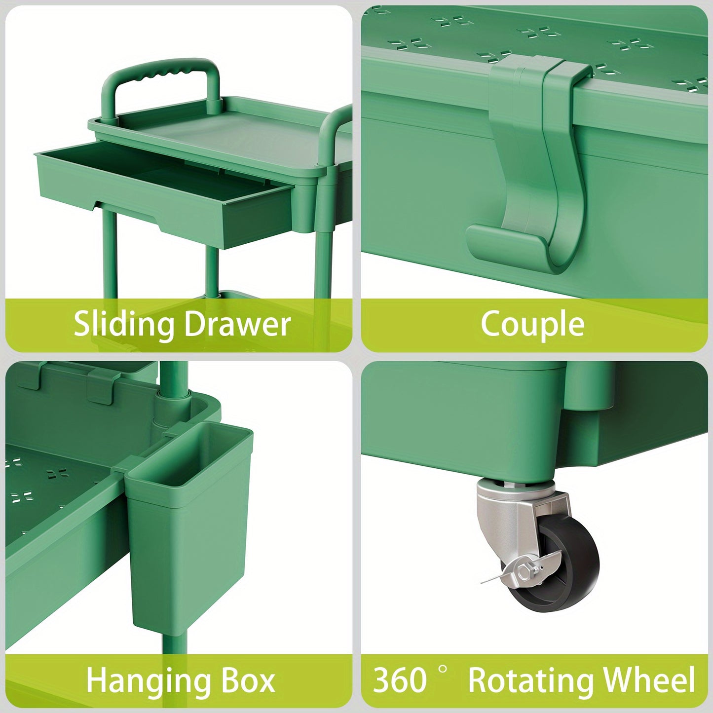 Practical Tool Rolling Cart with Drawers, Mobile Utility Cart with Lockable Casters, Storage Rack Organizing Cart, Easy to Assemble, Suitable for Homes, Bathrooms, Kitchens, Offices, Workshops, And Courtyards. Box, Cabinet, R