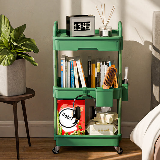 Practical Tool Rolling Cart with Drawers, Mobile Utility Cart with Lockable Casters, Storage Rack Organizing Cart, Easy to Assemble, Suitable for Homes, Bathrooms, Kitchens, Offices, Workshops, And Courtyards. Box, Cabinet, R