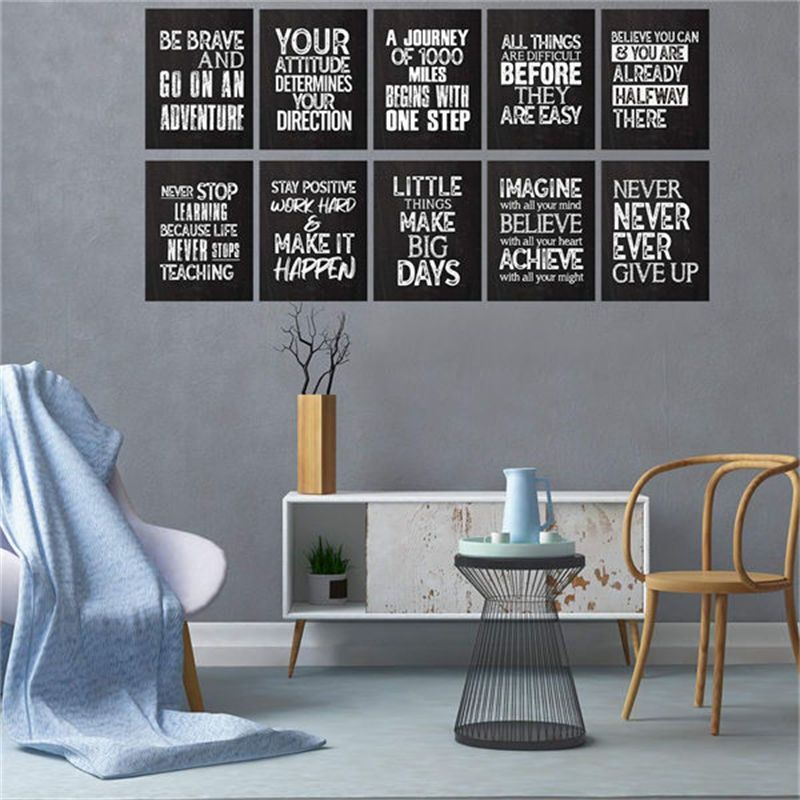 Set of 6 Inspirational Quotes - 8x10 Inch Unframed Paper Art Prints | Motivational Wall Posters for Classroom, Office, Living Room Decor