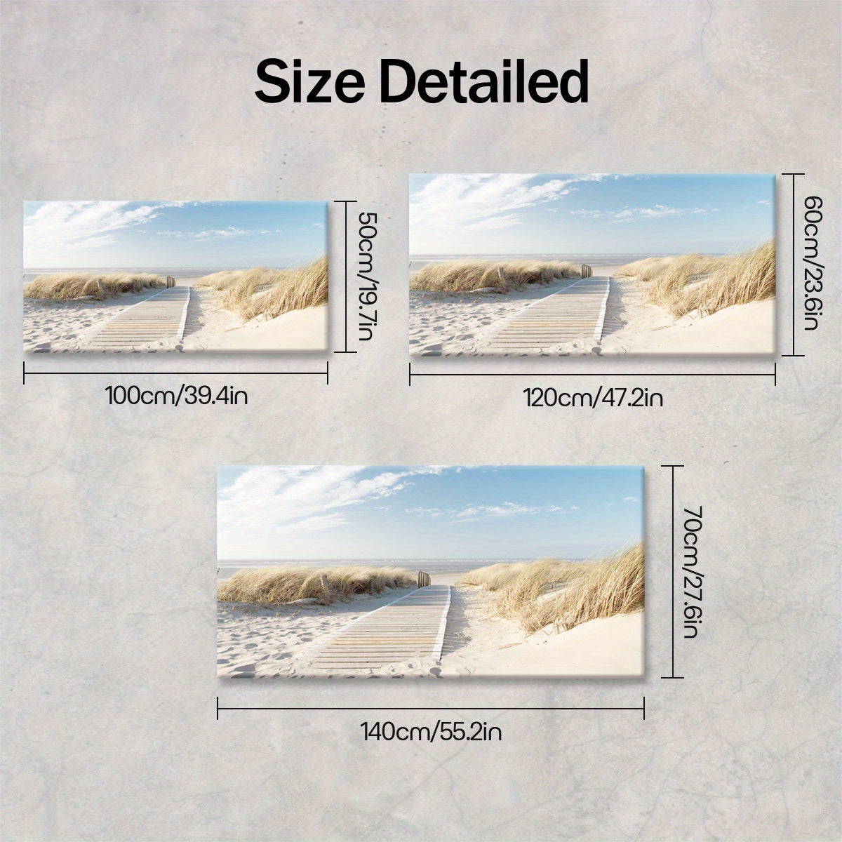 [2D Flat] 1pc Wooden Framed Canvas, Art Style, Beach View, Art for Home Decoration, Pattern Wall Art Decor, Halloween Christmas Gift, for Living Room, Bedroom, Office, Restaurant, Bar Wall Decor, Waterproof, Odorless, Paintin