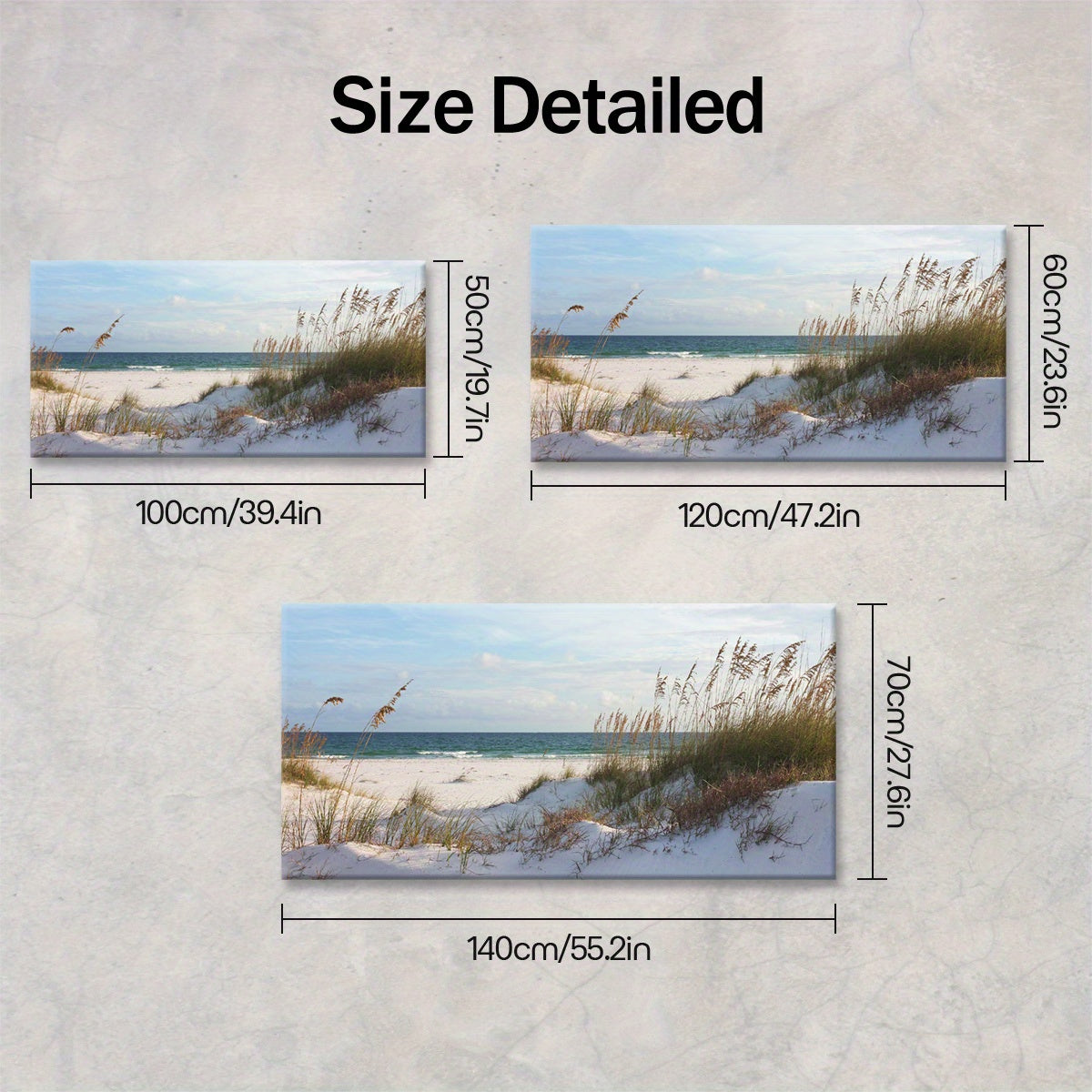 [2D Flat] 1pc Wooden Framed Canvas, Art Style, Beach View, Art for Home Decoration, Pattern Wall Art Decor, Halloween Christmas Gift, for Living Room, Bedroom, Office, Restaurant, Bar Wall Decor, Waterproof, Odorless, Paintin