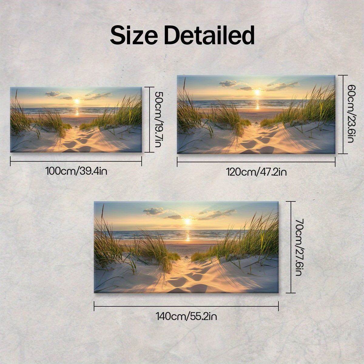 [2D Flat] 1pc Wooden Framed Canvas, Art Style, Beach View, Art for Home Decoration, Pattern Wall Art Decor, Halloween Christmas Gift, for Living Room, Bedroom, Office, Restaurant, Bar Wall Decor, Waterproof, Odorless, Paintin