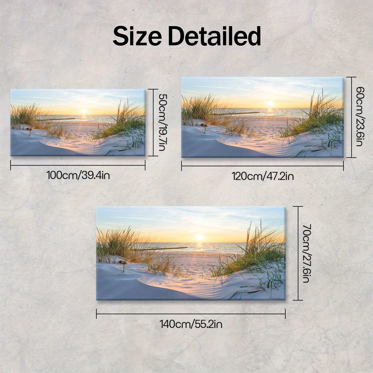 [2D Flat] 1pc Wooden Framed Canvas, Art Style, Beach View, Art for Home Decoration, Pattern Wall Art Decor, Halloween Christmas Gift, for Living Room, Bedroom, Office, Restaurant, Bar Wall Decor, Waterproof, Odorless, Paintin