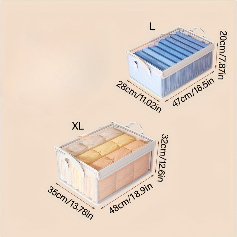 A Set of 5pcs Foldable Bed Bottom Storage Box with Lid - Durable Clothing Container with Detachable Lining, Stackable High Quality, Suitable for Pants, T-shirts, Socks, and Accessories