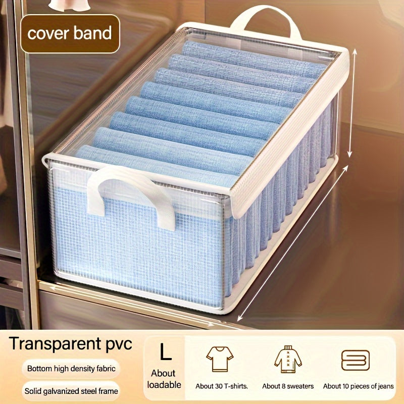 A Set of 5pcs Foldable Bed Bottom Storage Box with Lid - Durable Clothing Container with Detachable Lining, Stackable High Quality, Suitable for Pants, T-shirts, Socks, and Accessories