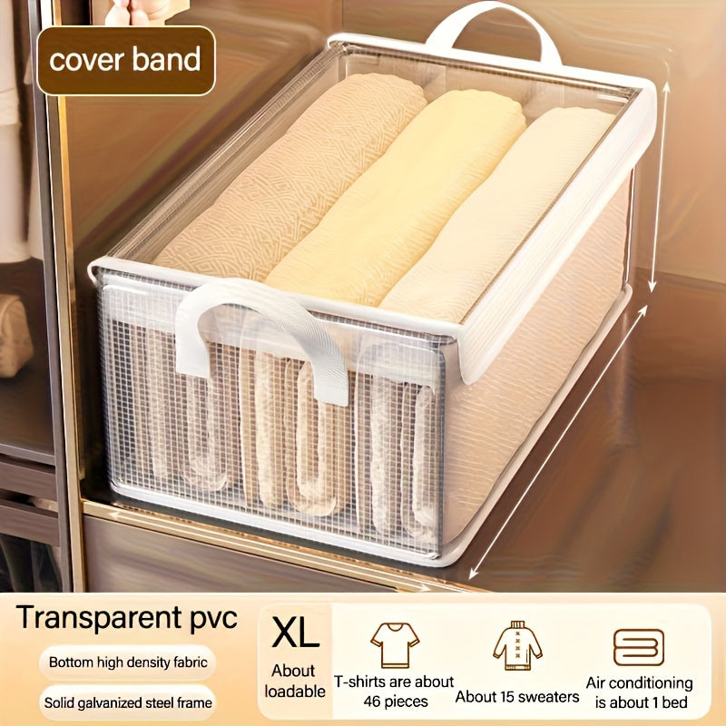 A Set of 5pcs Foldable Bed Bottom Storage Box with Lid - Durable Clothing Container with Detachable Lining, Stackable High Quality, Suitable for Pants, T-shirts, Socks, and Accessories