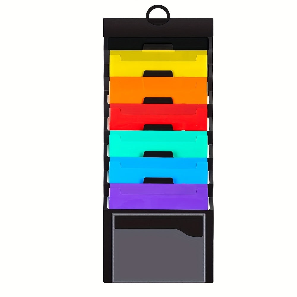 [6 Pockets Wall Organizer] 1pc Stackable 6 Pockets A4 Envelope Size Wall Organizer | School Office Home File Storage Folder, Monday to Sunday Planner