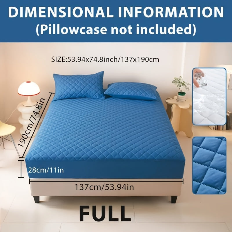 1pc Cooling Waterproof Mattress Protector, Cool And Comfortable, Layered Fitted Sheet, Solid Color Bedding Design, Can Be Used As A Separate Bedspread, 9-15 Inches Deep Pocket, Reusable Nursing Pads, Ideal for Bedroom, Guest