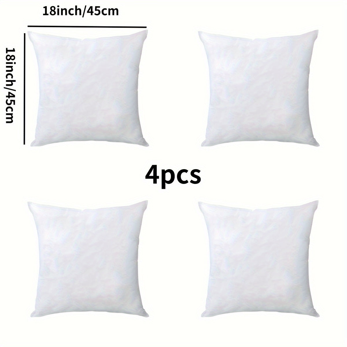 2pcs/4pcs Throw Pillow Cushions, Square Filled Pillow Core, Filled Fake Square Pillow Filler, for Living Room, Bedroom, Dormitory, Office, Home Decoration