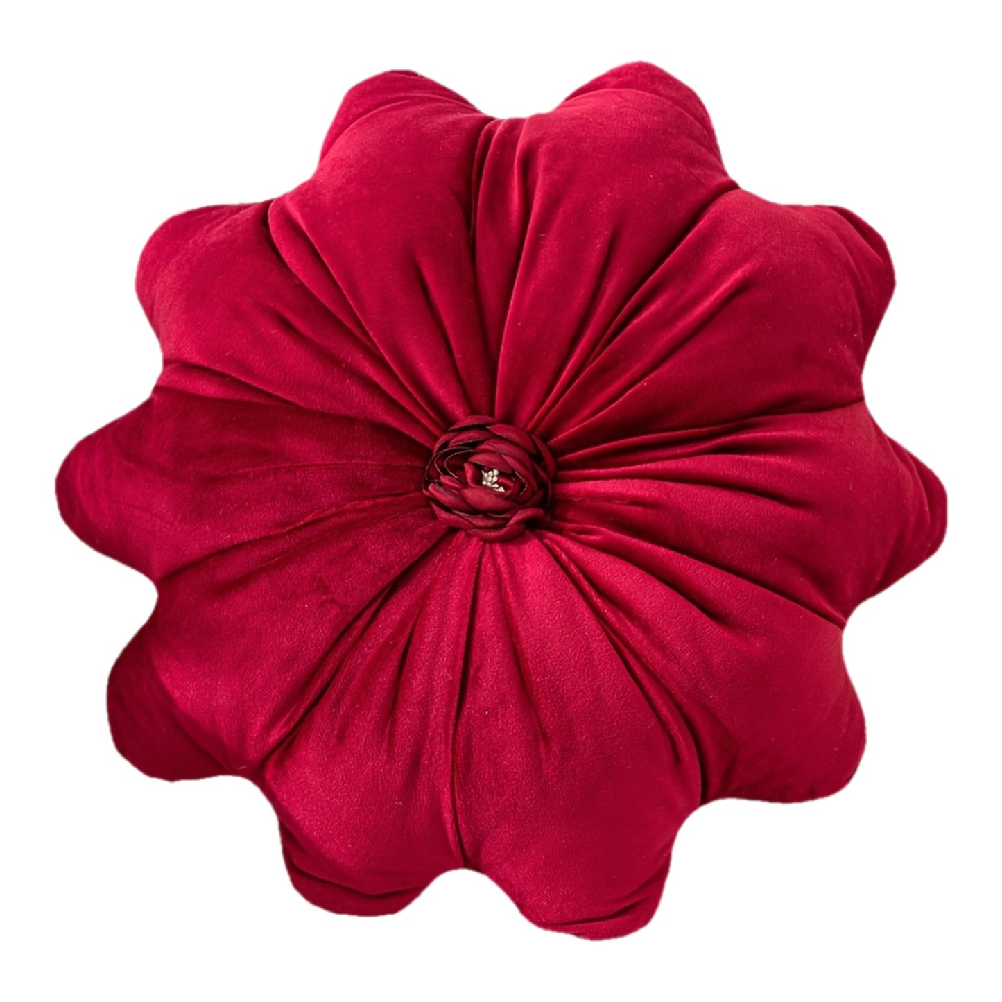 Luxurious Velvet Flower-Shaped Throw Pillow with Pillow Core - Elegant Round Cushion for Sofa, Bed, Living Room Decor, Christmas Home Decoration, Hand Wash Only, Perfect Gift for Family