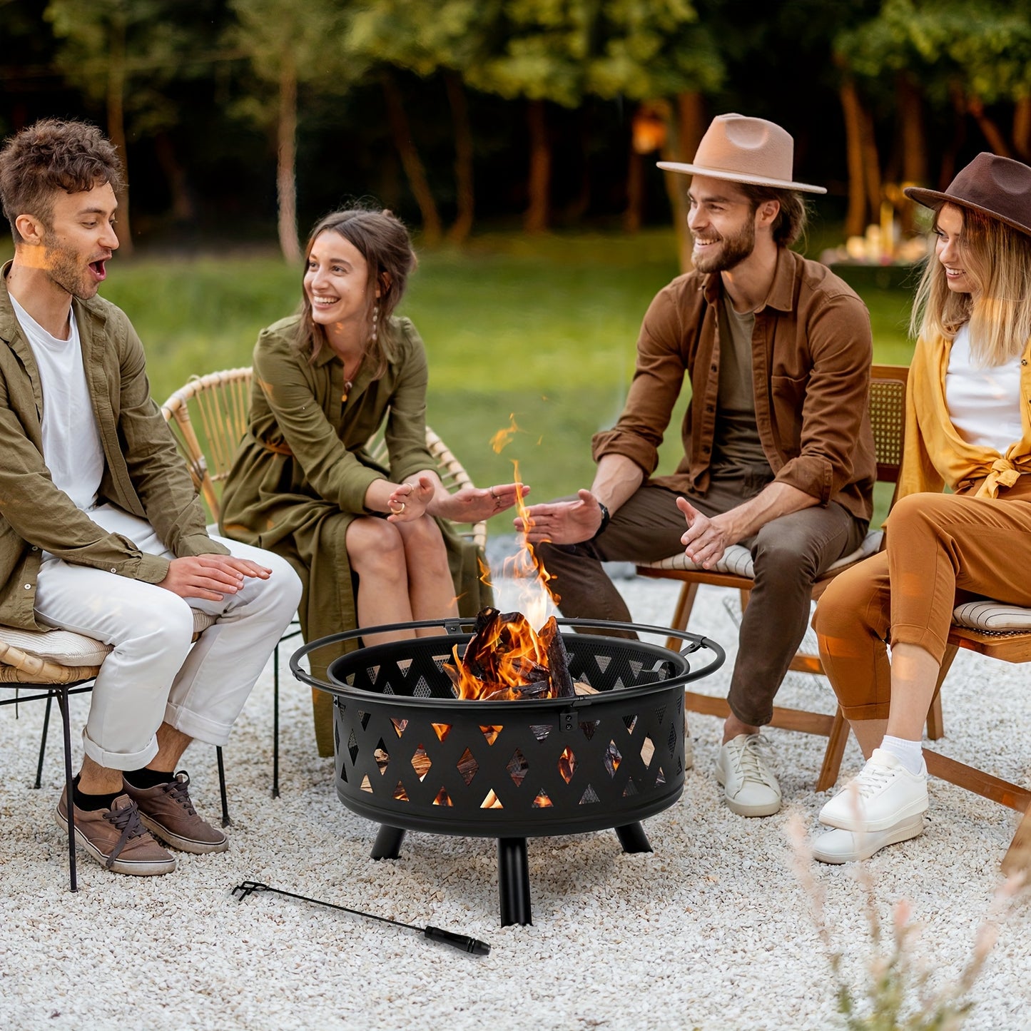 22"/ 30"/32"/35"/43" Versatile Outdoor Fire Pits For Gardens And Backyards Perfect For Cozy Gatherings