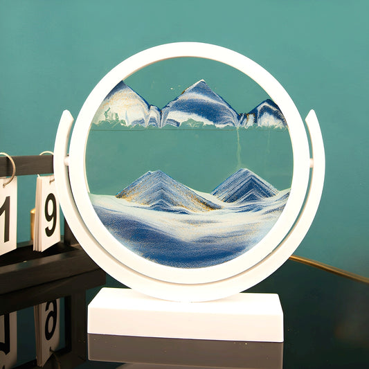 [Colorful Sand Art] Colorful Dynamic 3D Glass Sand Art | Round Base, Multiple Colors, Ideal for Home & Office Decor - Perfect Gift for Birthdays, Holidays, and Graduations, Sand Art Decor