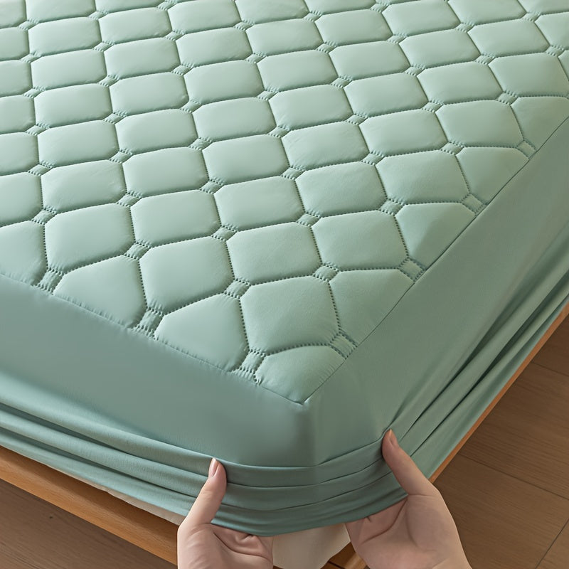 [Waterproof Mattress Protector] Waterproof Mattress Protector | 1pc Embossed Design, Quiet Fitted Sheet, Thickened Cover - Single Size 11.8" High, Multi-Size for Twin/Full XL/King Beds - Excludes Pillowcases & Insert