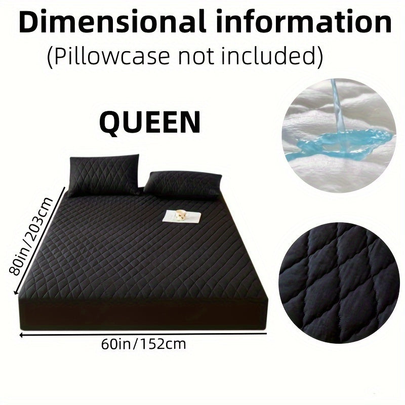 Waterproof Mattress Protector - Super Soft Quilted Polyester, Gray Satin Finish, Elastic Fit with Button Snap Closure, Machine Washable for Home & Hotel Use (Pillowcases Not Included), Comfortable Sleeping, Elegant Bedroom St
