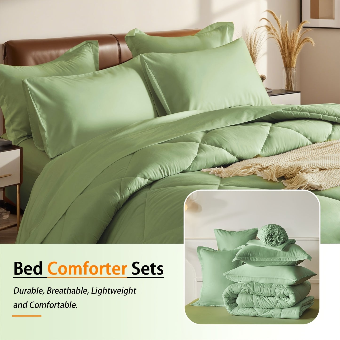5pcs or 7pcs Geometric Quilted Rectangular Comforter Sets Queen - Soft & Comfortable All-Season Bedding Set with Wrapped Mattress, High-End Hotel Dorm Decor, Includes Comforter Pillowcase, Flat Sheet, Fitted Sheet, Microfiber