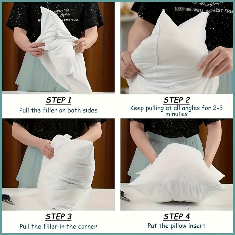 18x18 Inch Premium Soft Fluffy Throw Pillow Inserts Set of 8 - Machine Washable, 100% Polyester Fiber Filling, All-Season Multipurpose Decorative Pillows for Sofa, Living Room, Bedroom