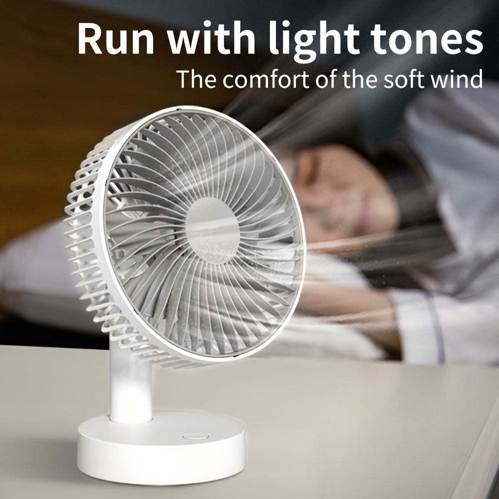 Portable 6-Inch USB Rechargeable Mini Fan with Stand - 1800mAh Battery, Ideal for Desk, Home Office, Dorm & Bedroom Cooling