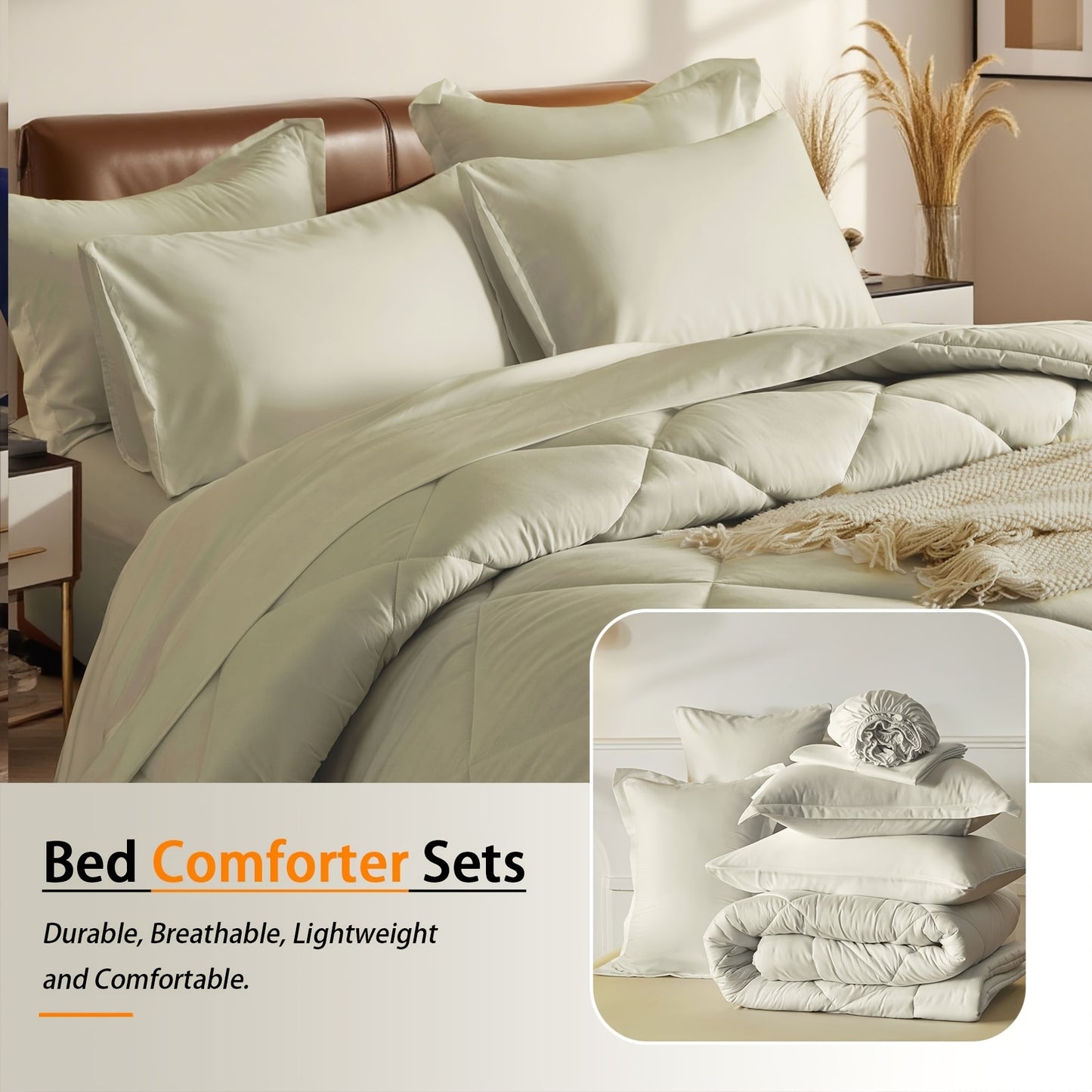 5pcs or 7pcs Geometric Quilted Rectangular Comforter Sets Queen - Soft & Comfortable All-Season Bedding Set with Wrapped Mattress, High-End Hotel Dorm Decor, Includes Comforter Pillowcase, Flat Sheet, Fitted Sheet, Microfiber
