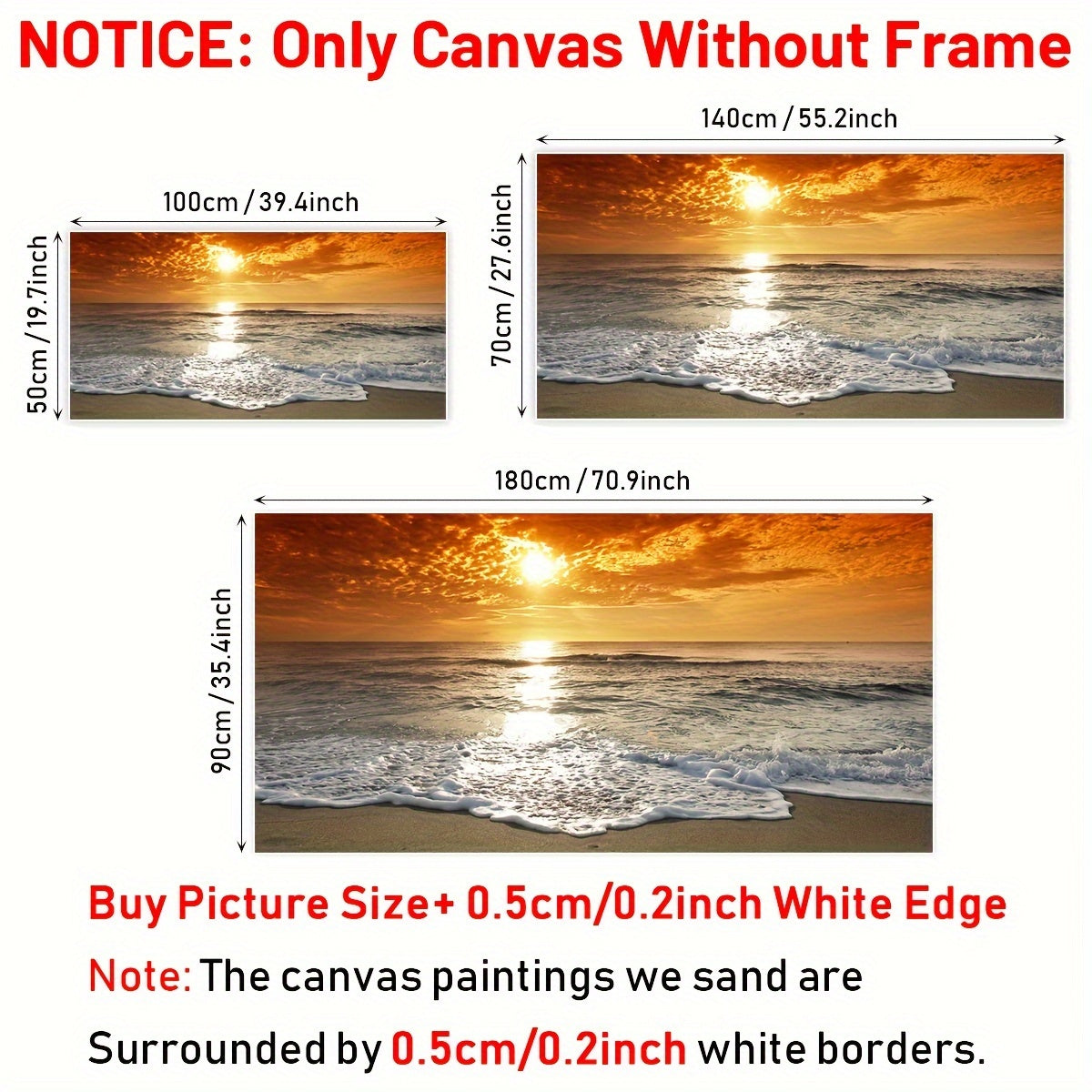 1pc Unframed Canvas Poster, Seaside Scenery Painting, Various Styles Of Scenery, Canvas Wall Art, Artwork Wall Painting for Gift, Bedroom, Office, Living Room, Cafe, Bar, Wall Decor, Home And Dormitory Decoration