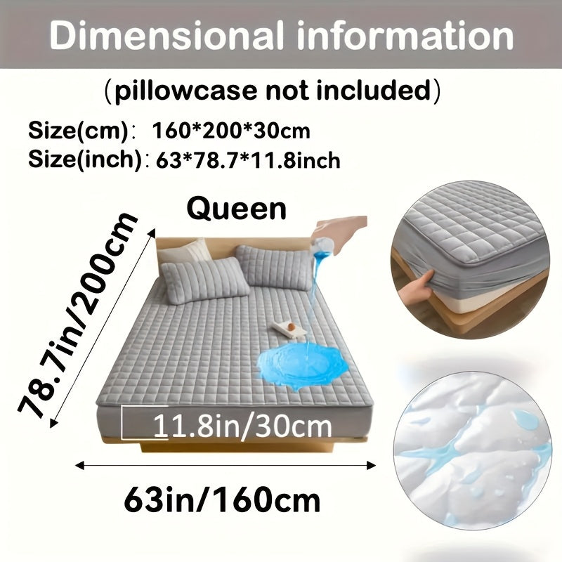 1pc Cooling Waterproof Mattress Protector - Deep Pocket (9-15"), Cooling Technology, Fits Most Mattresses - Machine Washable Bedspread Alternative - Ideal for Home, Hotels, Guest Rooms - Available in White, Light Blue, Navy,