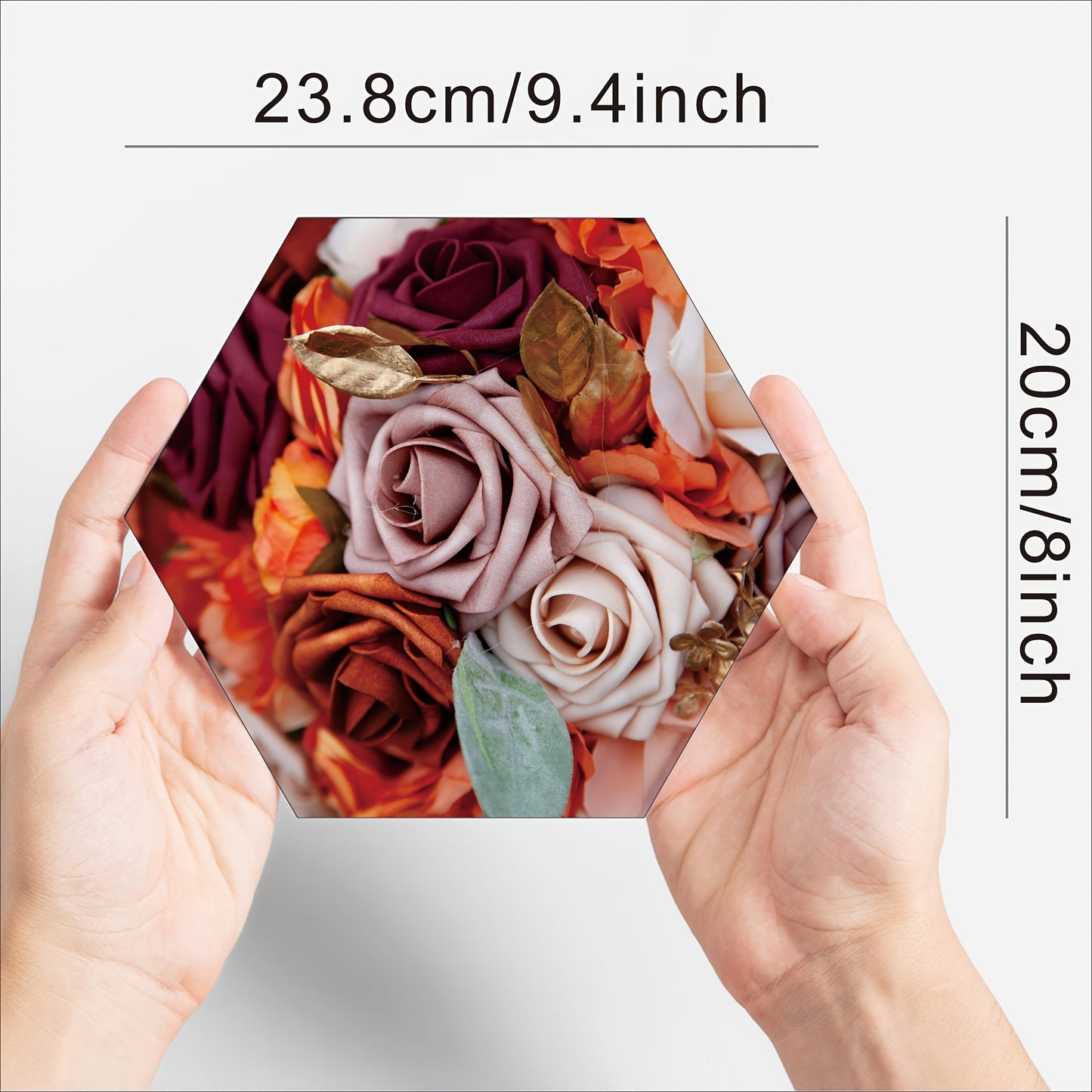 Custom Photo Print Tile 9.4x8 Inch Hexagon, Personalized Photo Board Wall Printing, Collage Wall Art Picture Gift for Family and Friends, No Damage Peeling and Adhesive Tape 4pcs