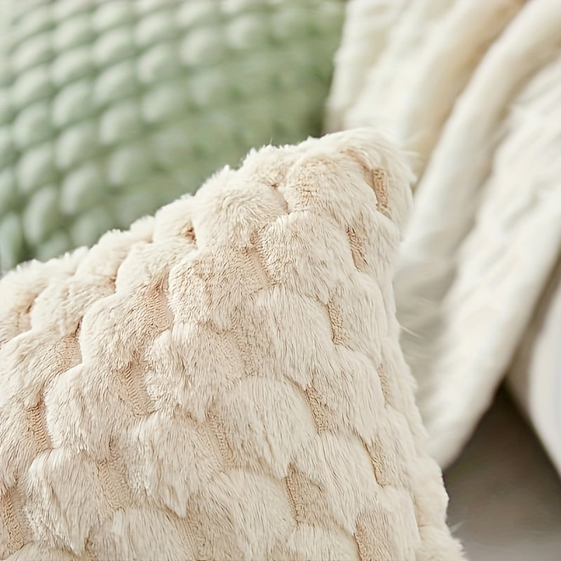 Yaertun Black Friday/Christmas 2-pack, Super Soft And Comfortable Decorative Pillow Cover, Silky Plush Luxury Cushion Cover, Double-sided Full Surround 18*18/20*20in, Artificial Rabbit Fur Pillow Cover, Warm, Soft And Skin-fr