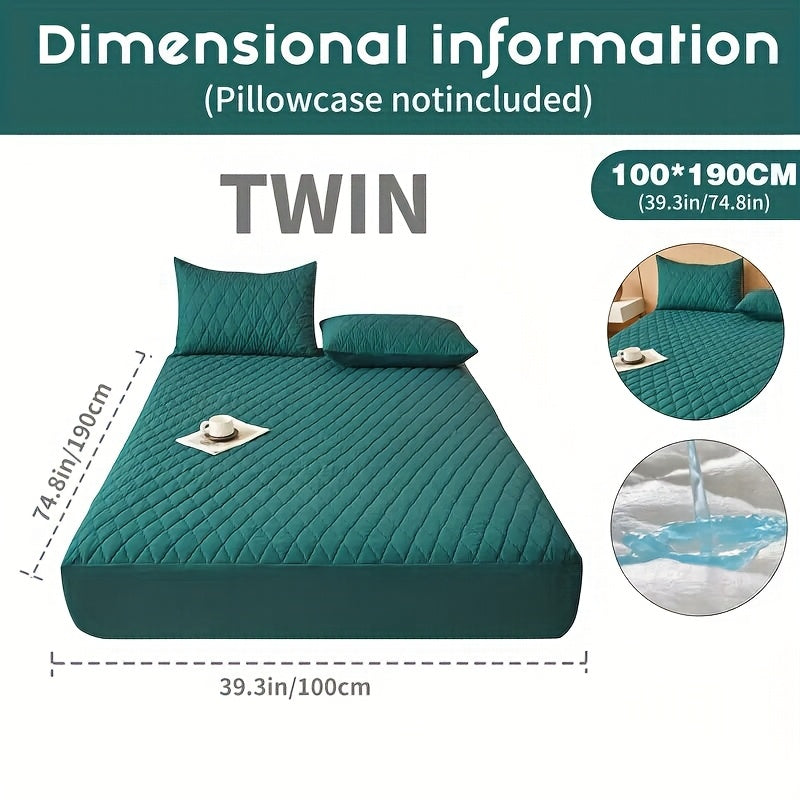 1pc Cooling Waterproof Mattress Protector - Deep Pocket (9-15"), Cooling Technology, Fits Most Mattresses - Machine Washable Bedspread Alternative - Ideal for Home, Hotels, Guest Rooms - Available in White, Light Blue, Navy,