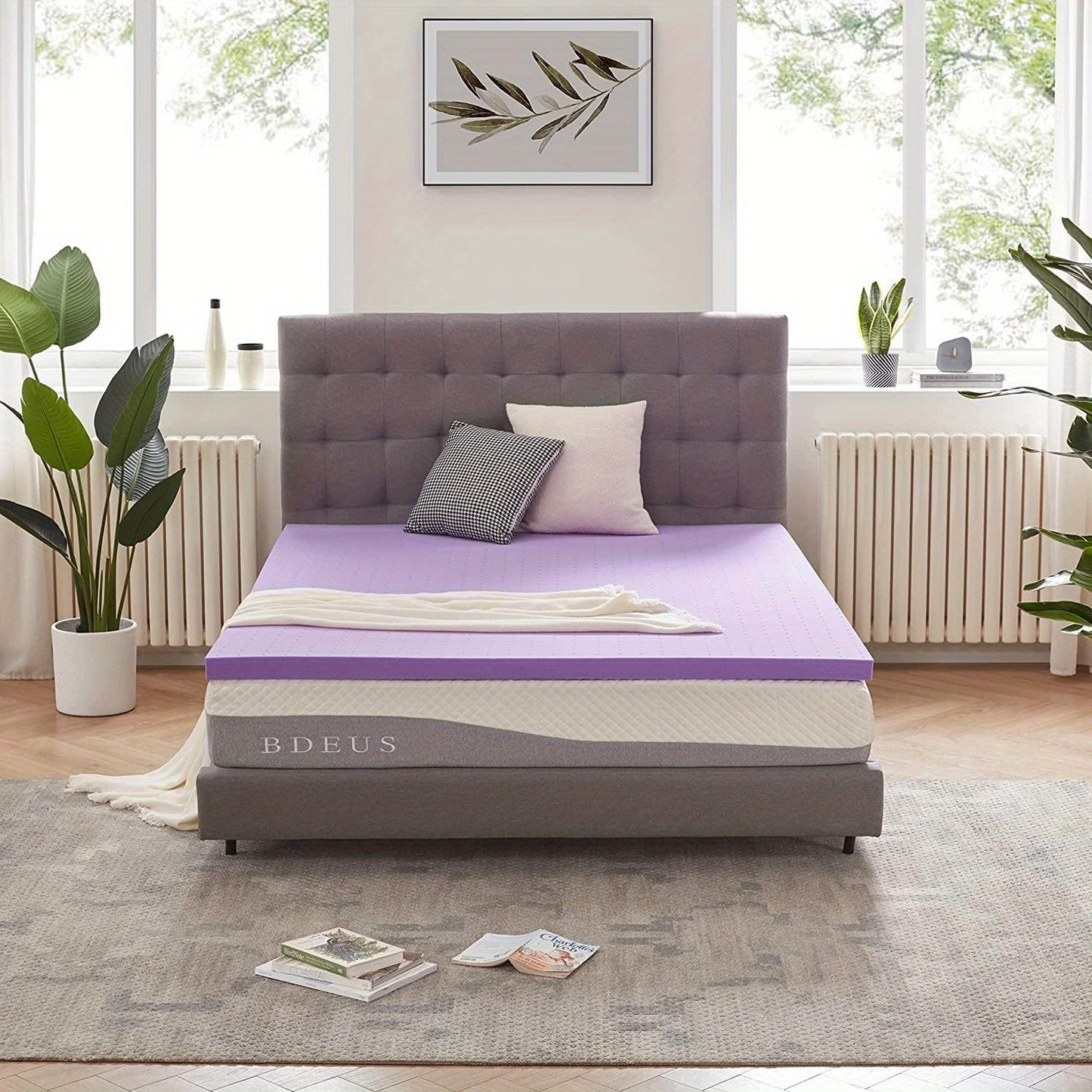 Cooling Gel Memory Foam Mattress Topper, Breathable Gel Premium Memory Foam Mattress, Fits All Mattresses, Ventilated Soft Breathable Mattress, 1.5in, 2in, 3in, 4in Thickness Available, Multiple Sizes To Meet Different Needs,