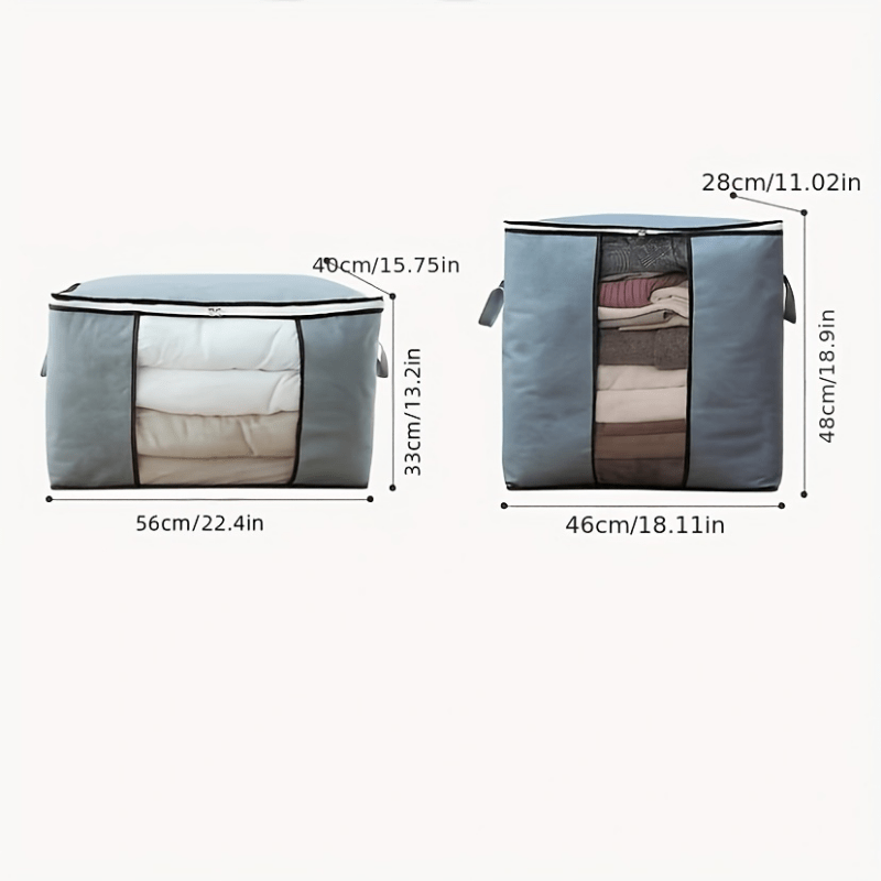 [Buy 3 Get 3 Free, Storage Bags] 6-Pack Extra Large Gallon Storage Bags with Heavy-Duty Handles | Durable Nylon Foldable Organizers for Clothes, Blankets, Bedding, Pillows & Toys, Space-Saving Grey Storage Solutions for Home,