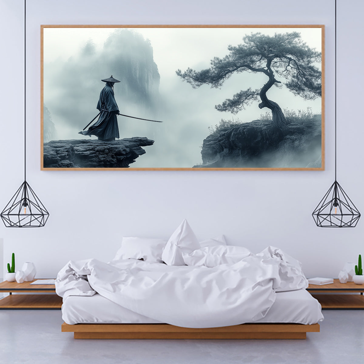 2D Flat, [2D FLAT] 1pc Unframed Canvas Poster, Japanese Swordsman Painting, Art Style, Canvas Wall Art, Artwork Wall Painting for Halloween Christmas Gift, Bedroom, Office, Living Room, Cafe, Bar, Wall Decor, Home Decoration,