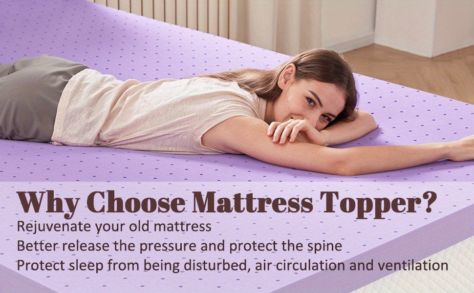 Cooling Gel Memory Foam Mattress Topper, Breathable Gel Premium Memory Foam Mattress, Fits All Mattresses, Ventilated Soft Breathable Mattress, 1.5in, 2in, 3in, 4in Thickness Available, Multiple Sizes To Meet Different Needs,