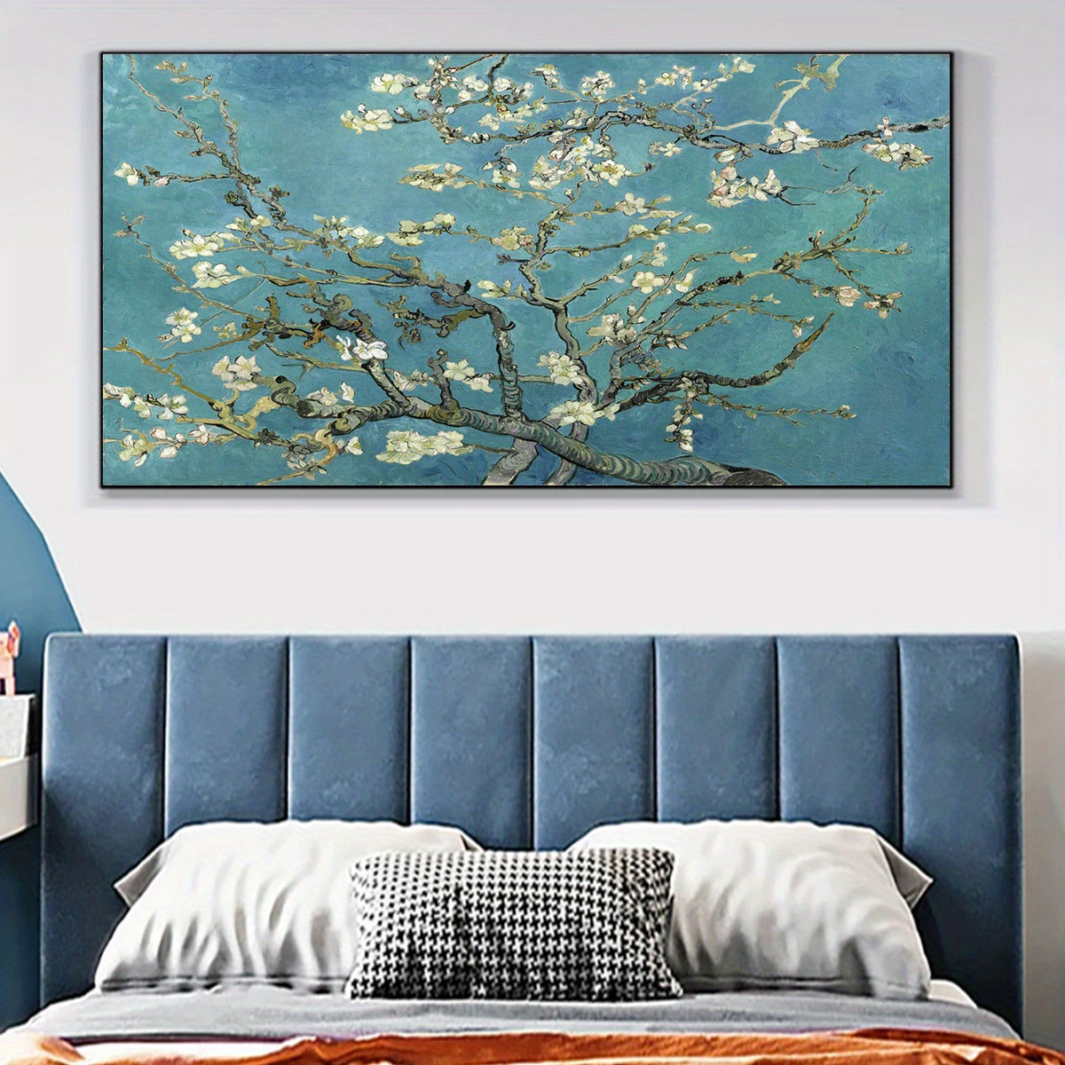 2D Flat Van Gogh Almond Blossom Canvas Poster - Unframed Art Deco Wall Art, Floral Style Painting for Home & Office Decor, Perfect Gift for Living Room, Bedroom, Cafe, or Dorm, Bedroom Wall Art | Unframed Canvas Print | Van G