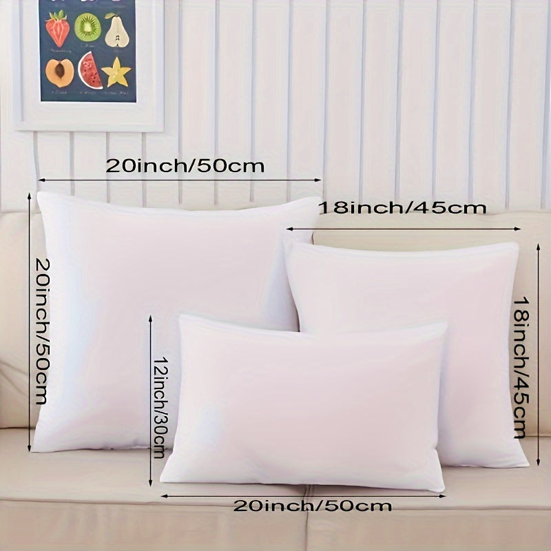 18x18 Inch Premium Soft Fluffy Throw Pillow Inserts Set of 8 - Machine Washable, 100% Polyester Fiber Filling, All-Season Multipurpose Decorative Pillows for Sofa, Living Room, Bedroom