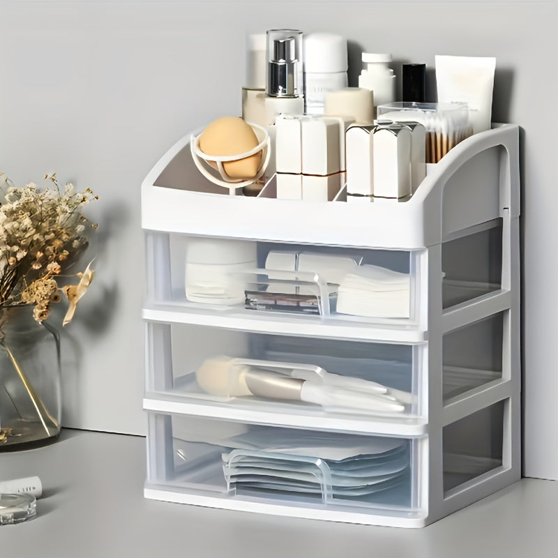 1 One 4 Layers Desk Storage Box, Large Capacity with Drawer Organizing Box, Cosmetics Organizing Box, Desktop Storage Rack, Storage Assistant, School Season, Back to School Supplies, Gifts, Desk & Drawer Organizer for Home St