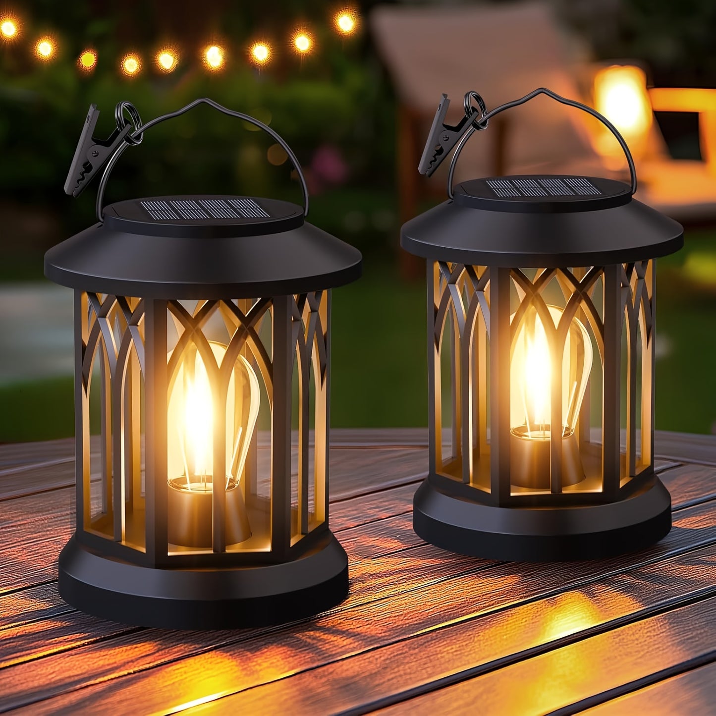 1/2/4 Pack Solar Lanterns Outdoor IPX5 Waterproof, Upgraded Bright Hanging Solar Lights for Outside, Solar Powered Lanterns Lighting LED for Garden Patio Yard, Valentine'S Day, Mother'S Day Decorative (Warm Light), Solar Outd