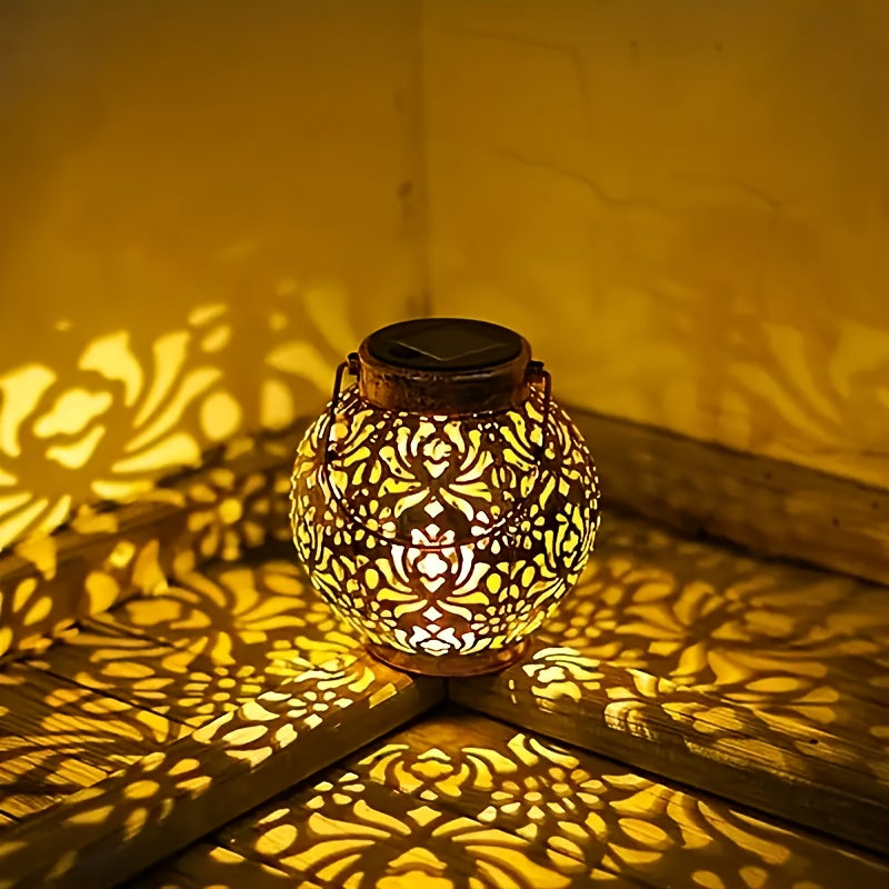 1/2 Pack Solar Metal Peony Lantern - Outdoor Hanging Decorative Light, IP65, Floral Design Complex, Suitable For Garden, Patio, RV, Trees - Perfect Gift For Autumn, Halloween, Christmas, Party, Birthday, Festive Lighting |
