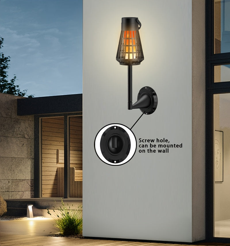 1pc or 4-in-1/8-in-1 Solar-Powered Outdoor Flame Effect Lantern - IP44 & Windproof, Multi-Functional Hanging/Table/Wall/Ground Lighting with Flickering Flame Effect, Energy-Efficient LED Bulb for Camping, Garden, Patio, Balco