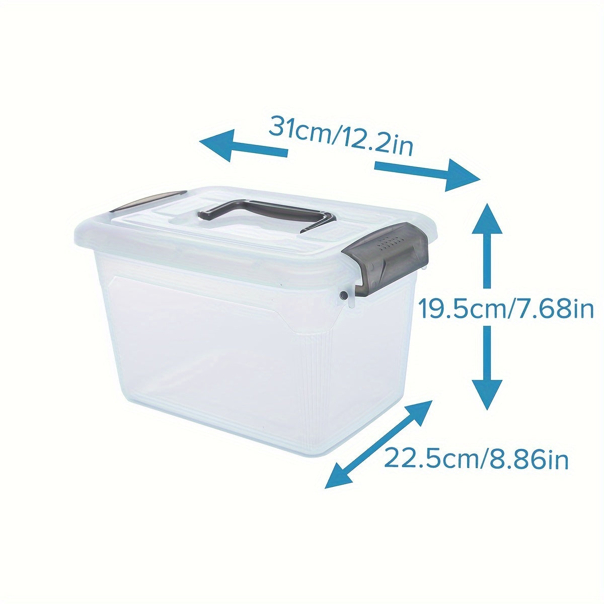 6pcs Transparent Plastic Storage Box, Stackable Storage Container with Lock Cover And Handle, for Organizing Toys, Books, Beads, Pantry Items, Multi-purpose Home Storage Accessories