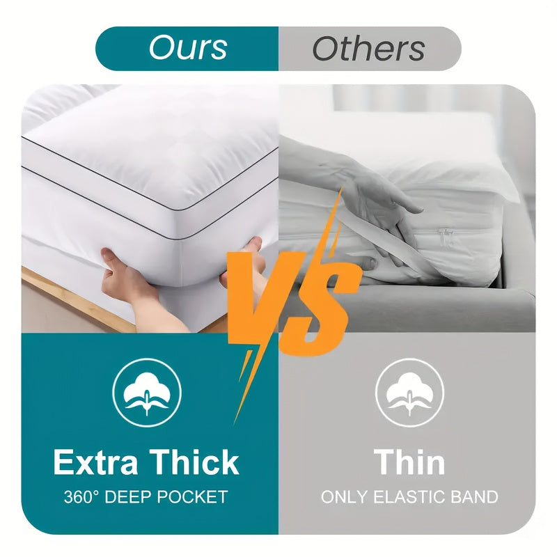 Extra Thick Mattress Pad Cover for Back Pain, Mattress Topper Cooling Mattress Protector with 8-21 Inch Deep Pocket with 1500GSM, Cool Gel Mattress Topper, Pillowtop Mattress Topper Protector Cover, Extra Thick Foldable Mattr