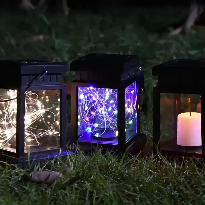 4-Pack Solar Lantern Lights, Outside Hanging Solar Lights With 30 Warm LEDs, Solar-Powered Garden Lights, Auto On/Off, IP65 Waterproof For RV, Camping, Yards, Perfect For Christmas, Halloween
